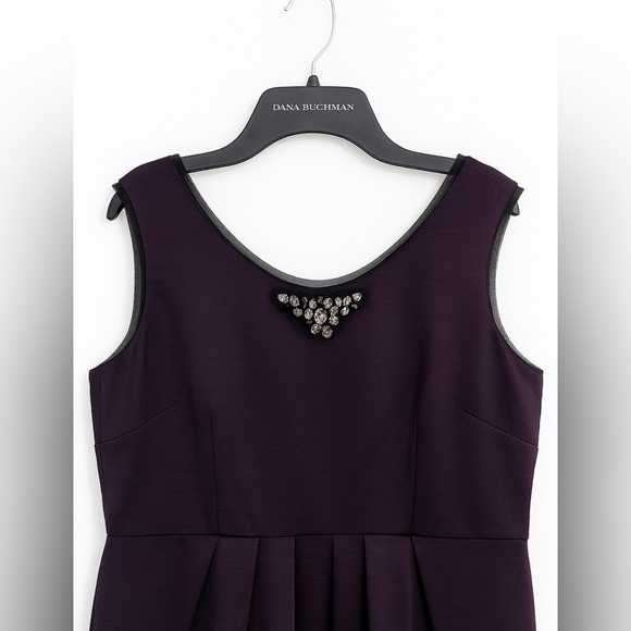 Simple Vera Vera Wang Purple Cocktail Dress Size 16 Sleeveless Formal Wedding - Picture 3 of 5
